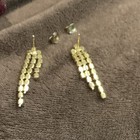 Vintage Crystal Goldtone Fringe Dangle Ear Rings 1.2” Long — photo 6