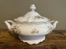 JOHANN HAVILAND Sepia Rose Round Covered Vegetable Bowl Tureen
