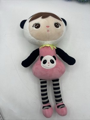 Primo Passi Me Too Plush Jiabo Doll Panda Bear Black Pink Soft Toy Loveable 13 