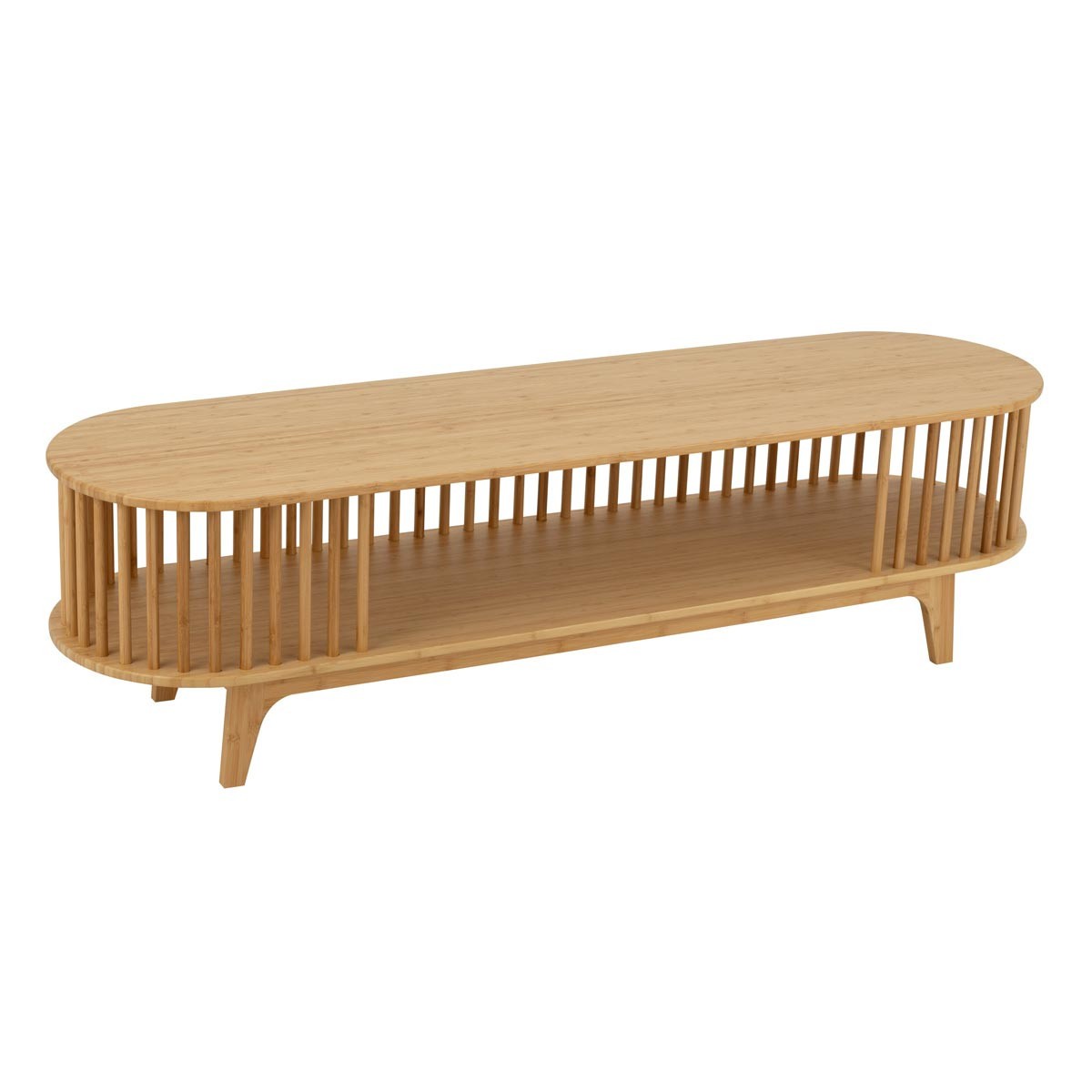 Meuble TV en bambou 150cm naturel Live gain de place