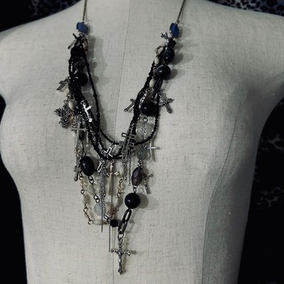 Necklace 14Th Addiction Kmrii Y2K Gunda Remake Handmade Black Used Japan