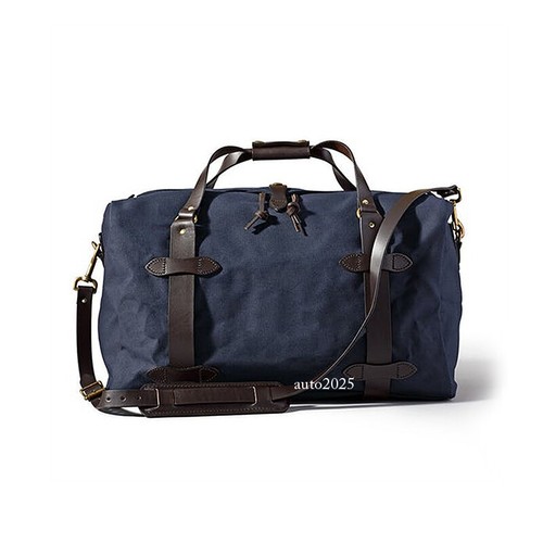 Borsa a tracolla da viaggio media impermeabile tela olefina e pelle bovina 70325 - Foto 15 di 18