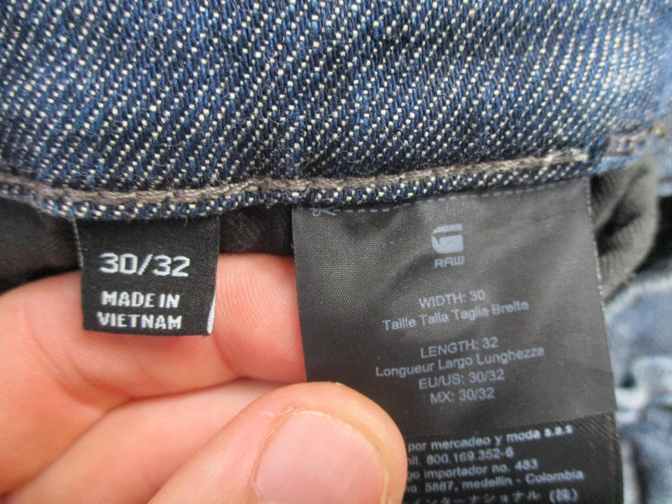 Jeans ajustados G Star Raw Rackam 3D para hombre 30x32 azul premium mezclilla japonesa Foto 3 de 4