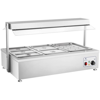 Bain Marie Speisenwärmer Wärmetheke Gastro mit Fleischaufsatz 6 Behälter 1700W