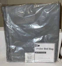 OCM Under Bed Bag 18 x 30 x 6 Poly-Pro Sides with Zipper PVC Top - Gray