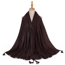 Long Scarf Women Hijab Muslim Turban Sahwl Wrap Scarves Tassels Headscarf Stoles