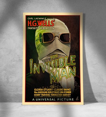 The Invisible Man   Classic Universal Horror - Art Print   Wall Art