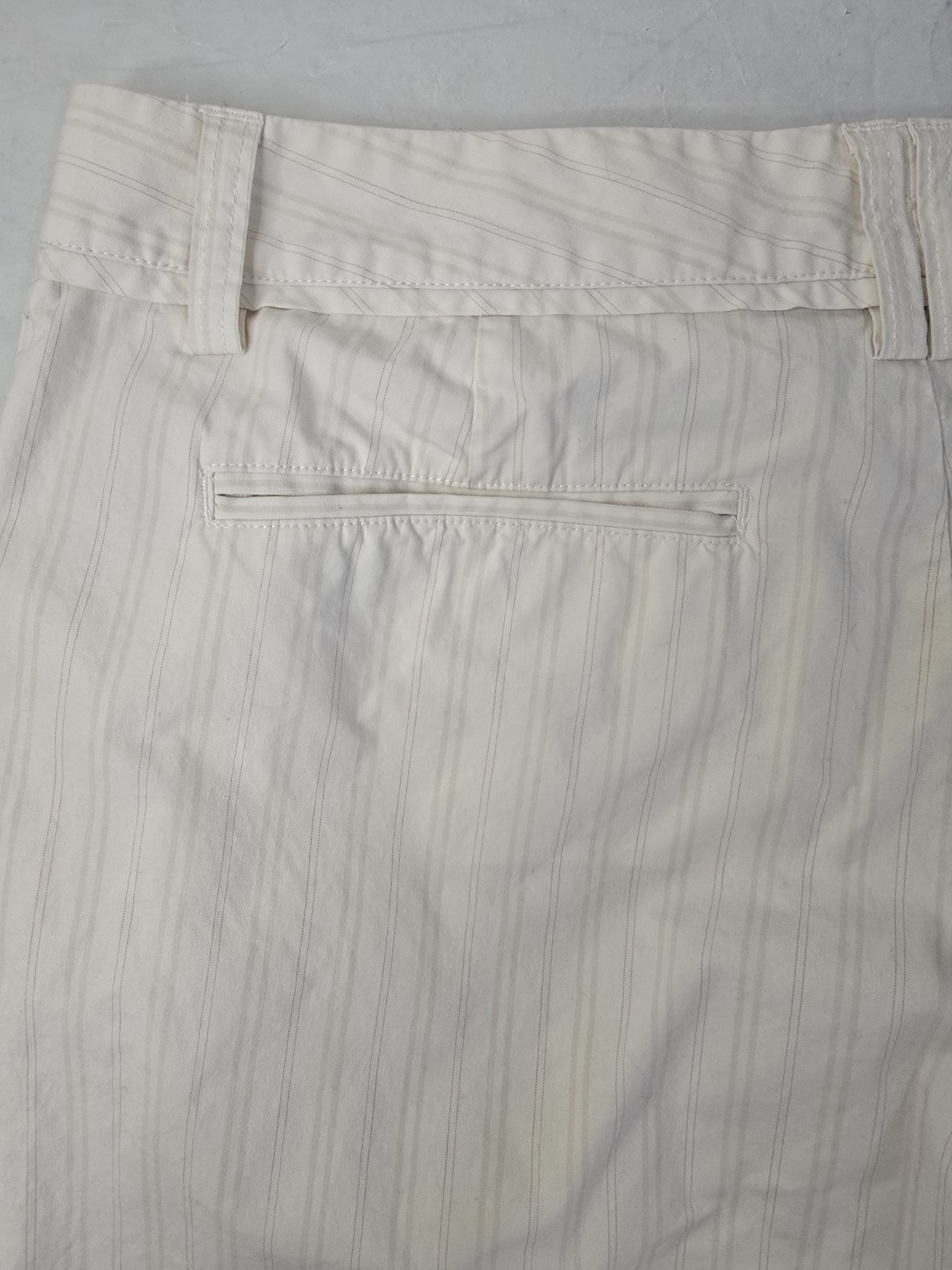 Calvin Klein Dress Pant Ivory Cream Pinstripe Dramatic Flared Leg Y2K Officewear thumbnail 10