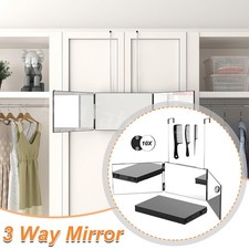 3 Way Trifold Hanging Mirror 360° Self Hair Cut Back View Adjustable NEW UK