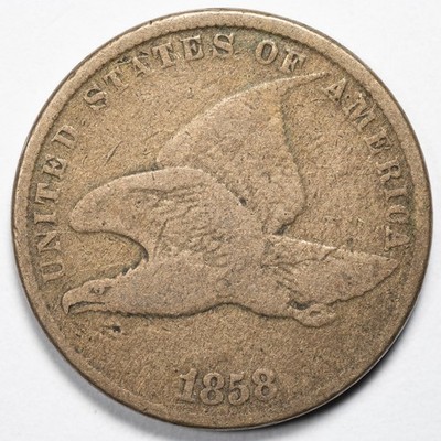 1858 Small Letters Flying Eagle Cent Good (G)