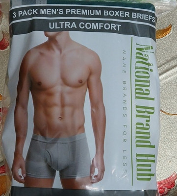 National Brand Hub Boxer Briefs 3-Pack XL Multicolor Tagless Moisture Wicking