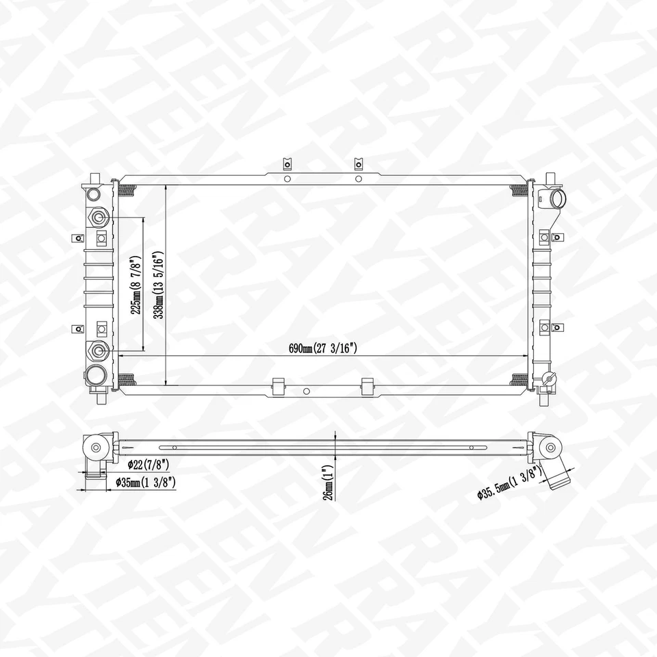 NEW 1326 Radiator Fit for Mazda 626 MX-6 1993 1994 1995 1996 1997 2.5 V6 Foto 2 de 4