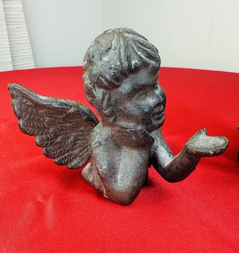 Antique Cast Iron Cherub Blowing Kiss Figurine Stillwater Minnesota Attic Find - Image 3 of 4