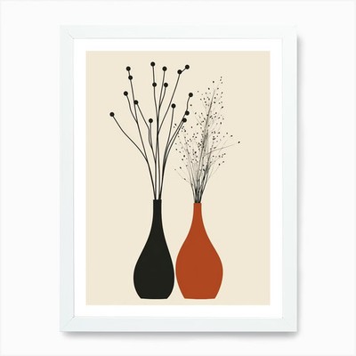 Two Vases 9 Art Print Framed Wall A Framed Wall Art Poster Canvas Print Picture