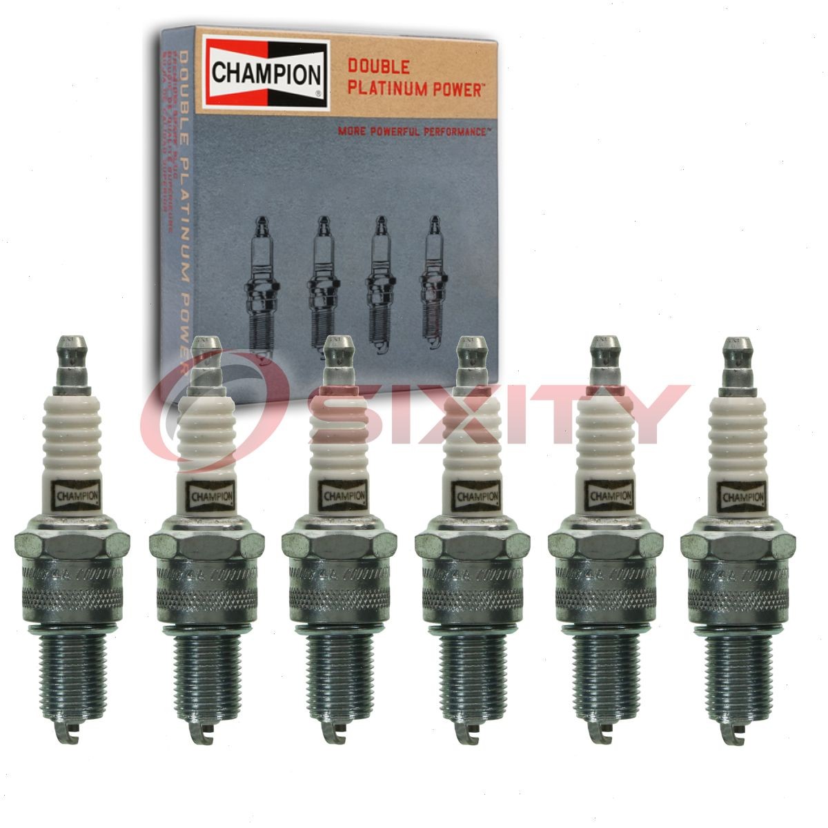 6 pc Champion Double Platinum Spark Plugs for 1987-1991 Dodge Dakota 3.9L V6 rk