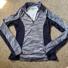 Tek Gear Womens Warm Tek 1/4 Zip Pullover Fleece Top Size S Blue XS