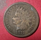 1874 US Indian Head Cent! Lower Mintage! VG Details! Old US Coin!