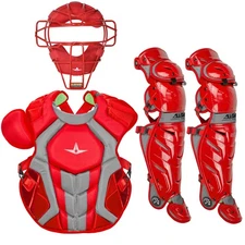 All-Star System7 Axis TM Adult NOCSAE Baseball Catcher's Package - Scarlet
