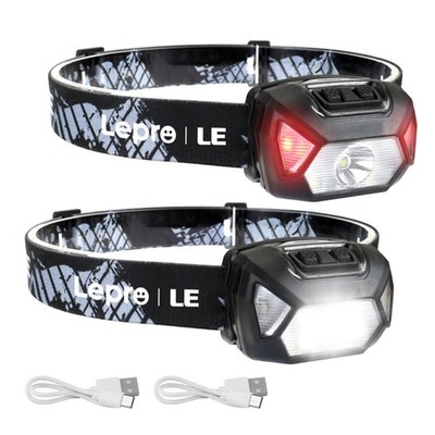 Lepro Stirnlampe LED Wiederaufladbar, 2000 Lux Superhell Kopflampe Stirnlampe...