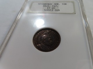 P59 Germany Prussia 1913 Bronze PATTERN 10 Marks NGC PROOF 65