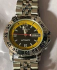 Vintage Refurbished Seiko Automatic Transparent D/D  Men's Black WristWatch 38MM
