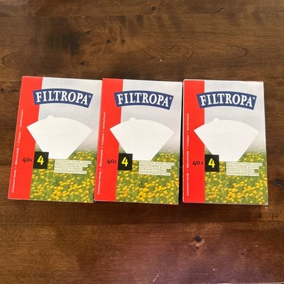 Lot Of 3 #4 FILTROPA Cone Coffee Filters Environmentally Friendly box of 40