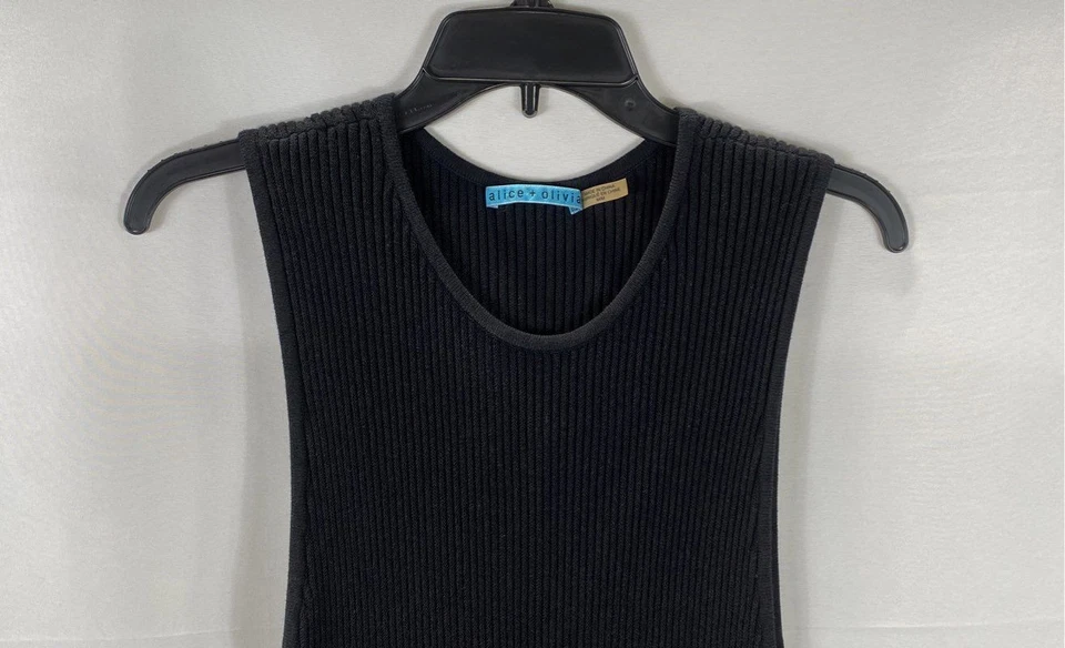 Alice + Olivia Black Sleeveless Cocktail Dress Women's Size Medium - Image 2 of 4