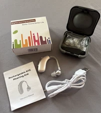 Rechargeable Digital Hearing Amplifier • BTE Single Hearing Aid • New in Box 🔊
