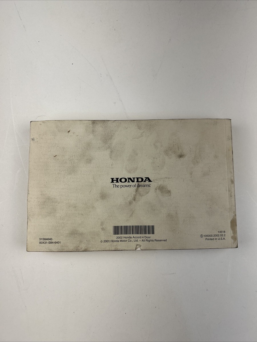 2002 Honda Accord Owners Manual | eBay