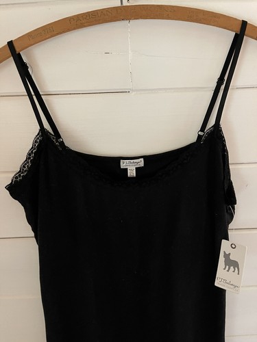 NWT PJ Salvage Sleep Lace-Trim Cami Tank Black Shelf Bra Women’s XL - Picture 2 of 3