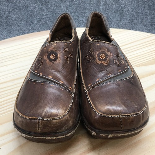 LArtiste Spring Step Shoes Womens 38 Burbank Slip On Wedge Clogs Brown Leather - Picture 6 of 18