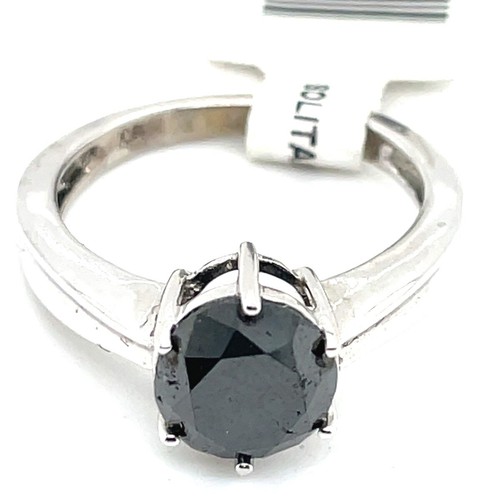 10K WHITE GOLD 1.7CT BLACK DIAMOND SOLITAIRE ENGAGEMENT RING (AD2001548) - Picture 5 of 9