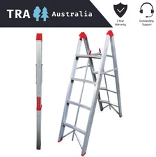 4 STEP COLLAPSIBLE PORTABLE LADDER PLATFORM BENCH STOOL TELESCOPIC