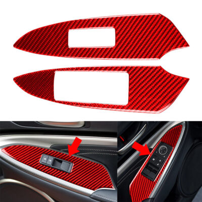 Carbon Rot Fensterheber Panel Trim für Lexus RC200t RC300 RC350 RC F Sport 15-24