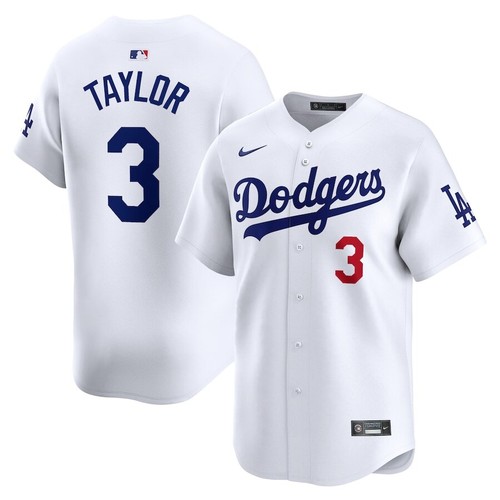 Los Angeles Dodgers Chris Taylor #3 Nike Men's White Official MLB Limited Jersey