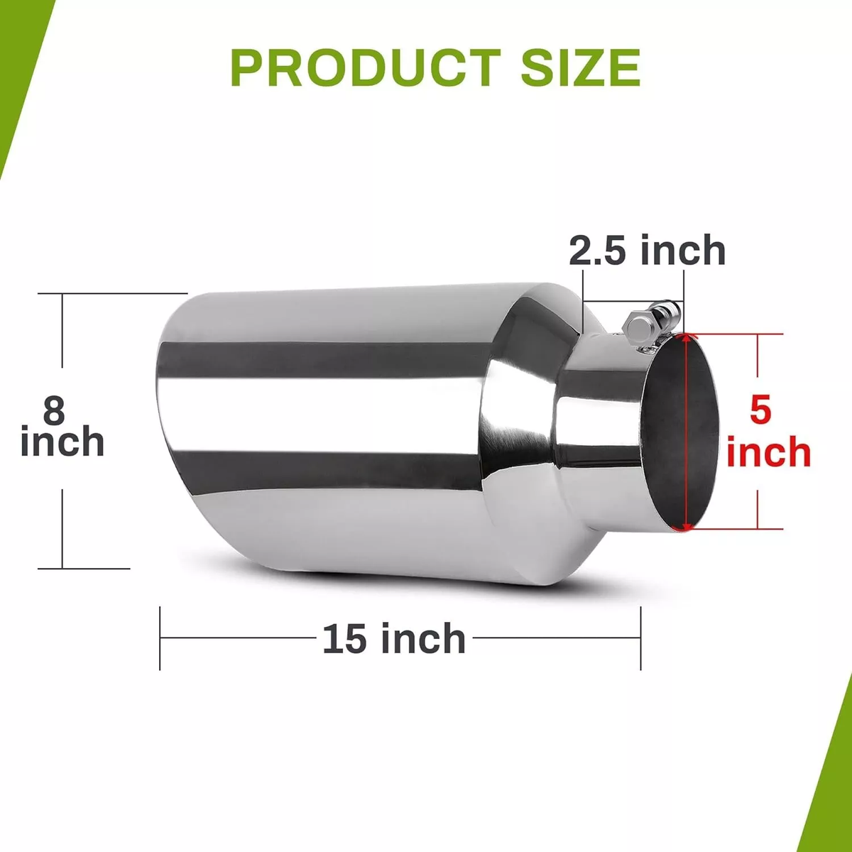 Upower Pack Of 2 Dual Exhaust Tip Tailpipe 2.5 Inch Inlet 3.5" Outlet 9.5" Length Polished Stainless Exhaust Tip For Car Truck (Double Wall Weld-On Angle Cut Design - View #10