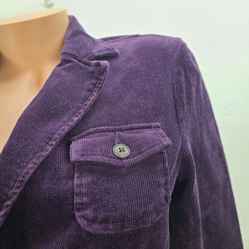 Relativity Corduroy Jacket Women Small Purple Pockets Button Lined Casual - Picture 3 of 14