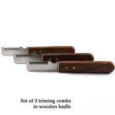 3er SET Trimmmesser Trimm Messer Hunde Tier Fell Kamm Fellpflege Veterin&auml;r