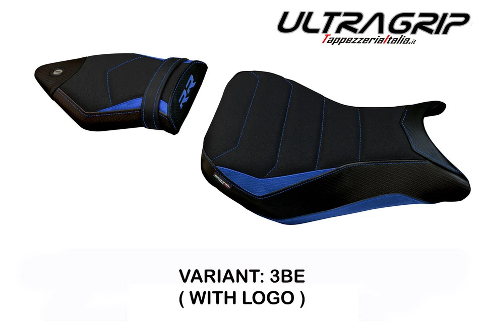 Cubierta de asiento BMW S1000RR 2015 2016 2017 2018 Tappezzeria Ultragrip azul negro Foto 3 de 4
