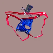 N2N Bodywear Men Blue Red Titan swim gym jock jockstrap underwear size M L XL