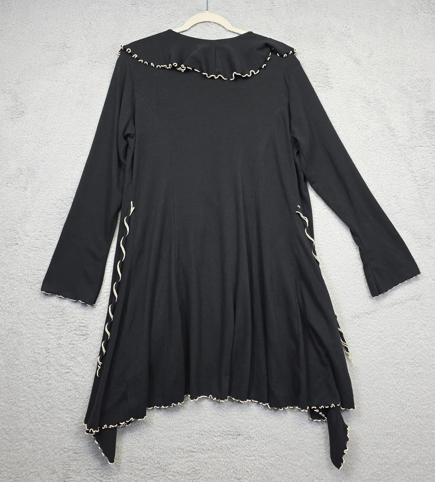 Cárdigan plumero Laura Hlavac para mujer L negro con volantes caprichoso steampunk Foto 3 de 4