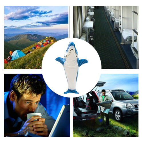 Shark Blanket Super Soft Cozy Flannel Hoodie Shark Sleeping Bag S-XXL - Picture 14 of 19
