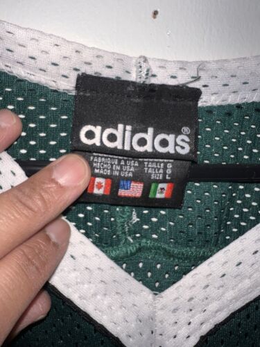 Vintage 1990s Adidas Mesh Hockey Green Jersey 90s Logo Men’s Size Large USA - Picture 2 of 11