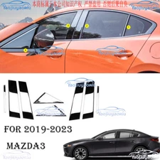 Black titanium Pillar Post Cover Door Trim ​For Mazda 3 2019-2023 8pcs