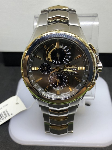 seiko men's sportura solar perpetual chronograph watch