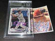 Benny Montgomery Rockies Auto SIGNED 2021 1st BOWMAN Base BECKETT BAS 10 BGS