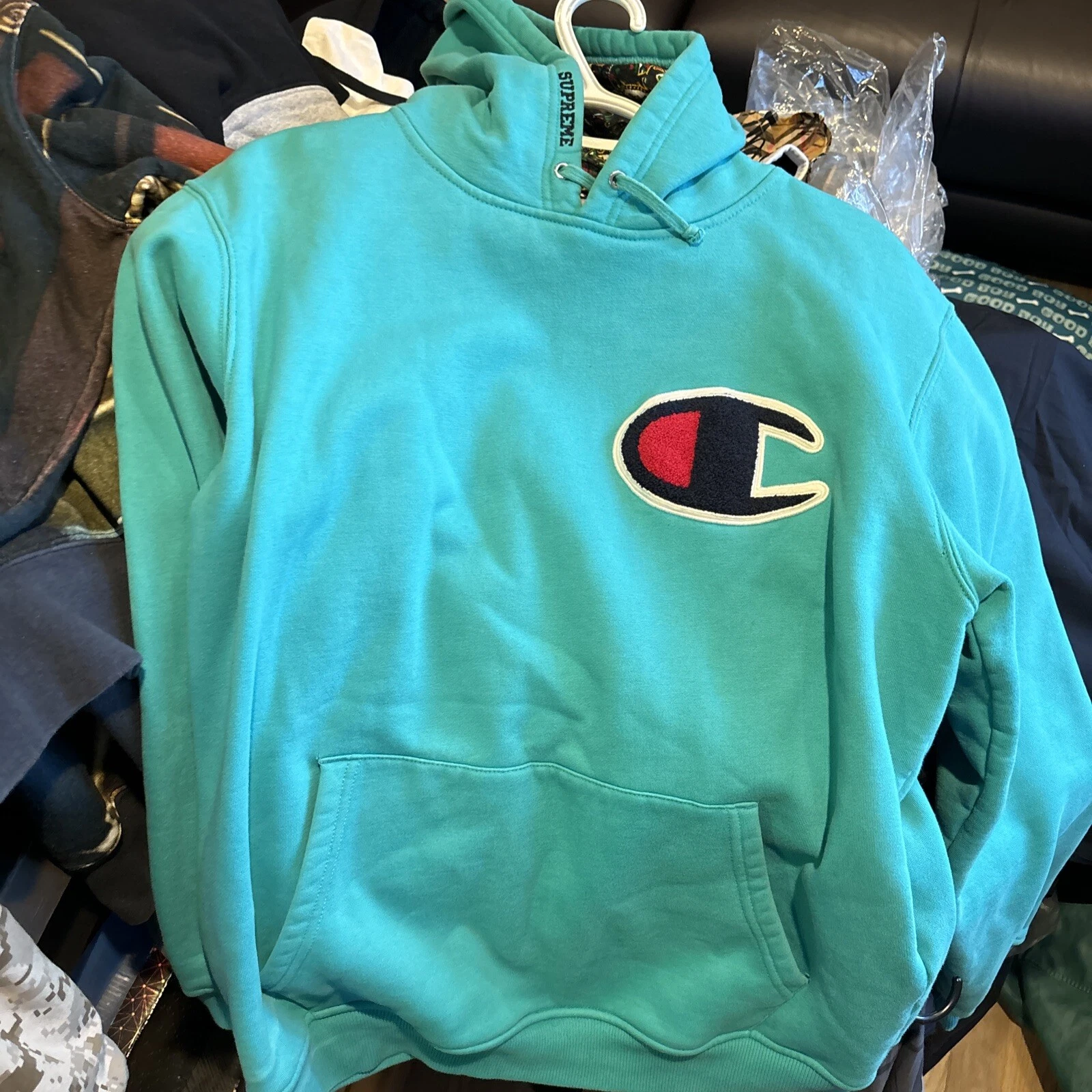 Sweat à capuche Supreme Champion Paisley sarcelle moyenne F/W 13
