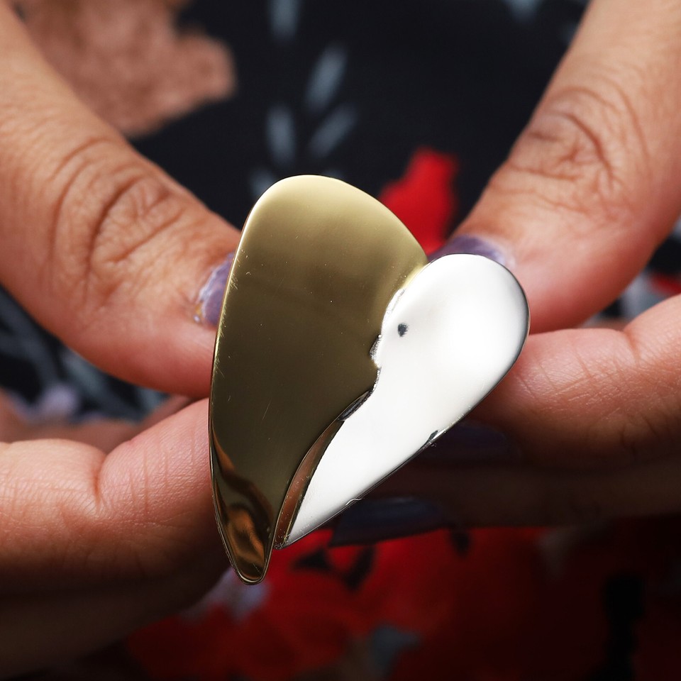 QVC RLM Studio Sterling & Brass Clean Heart Ring Preowned Jewelry eBay