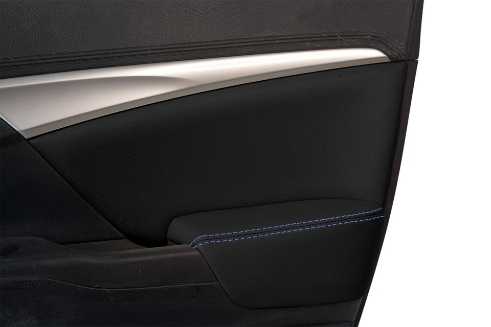Front Door Armrest Panel Cover Leather for Honda Civic 2012-2015 Blue Stitch - Изображение 2 из 4