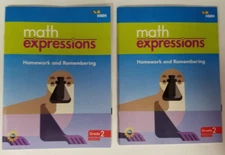 HMH Math Expressions: Homework and Remembering Grade 2 Volumes 1 & 2 - NEW
